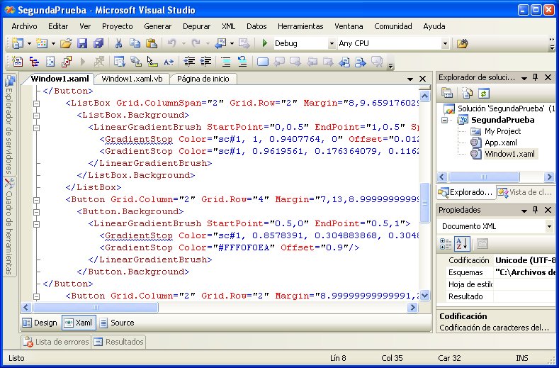 Figura 7. Todo los controles de una aplicaci�n WinFX se crean usando XAML