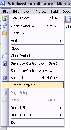 Menu File/Export Template...