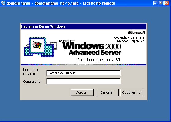 Figura 30. Iniciar sesin en un Windows 2000 Advanced Server