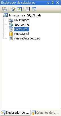 Figura 8. Los ficheros creados por Visual Basic 2005 Express
