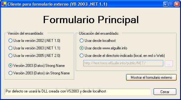 Figura 1. La aplicación cliente en ejecución