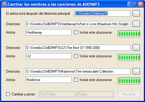 Figura 3. Después de procesar los directorios se indica con la barra de proceso completa.