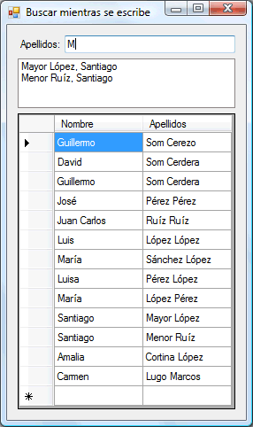 Figura 2. La aplicación en ejecución