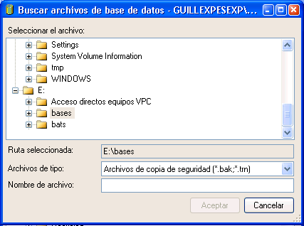 Figura 3. Indicar d�nde guardar la copia