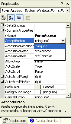 Figura 3. Asignar el botn predeterminado