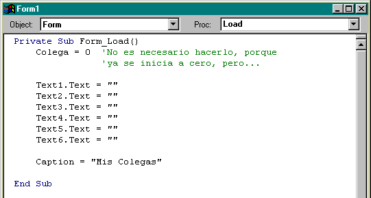 C�digo que se ejecutar� al iniciarse el proyecto