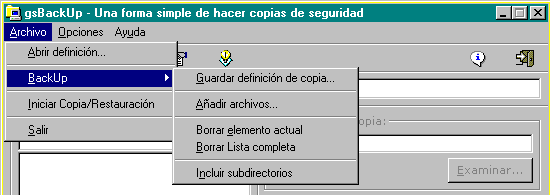 El men� de Archivos
