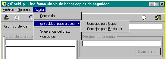 El men� de ayuda