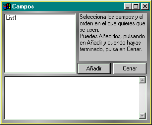 el form de selecci�n de campos para clasificar