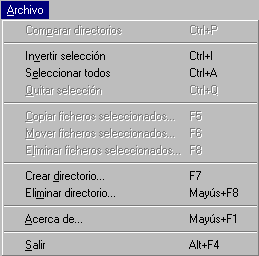 el men� de Archivo