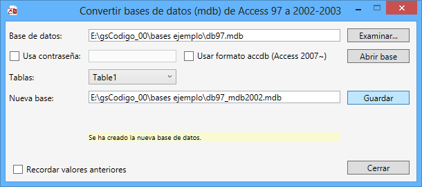 La aplicación en funcionamiento