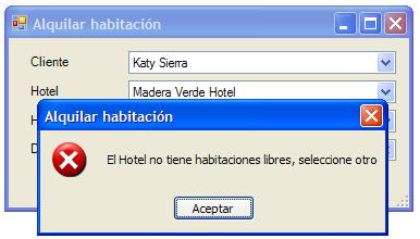 Alerta de Hotel sin habitaciones disponibles