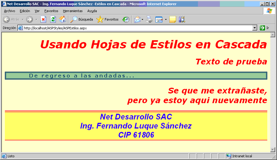 Estilos - Web Form Inicial