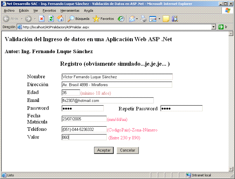 Controles de Validacin