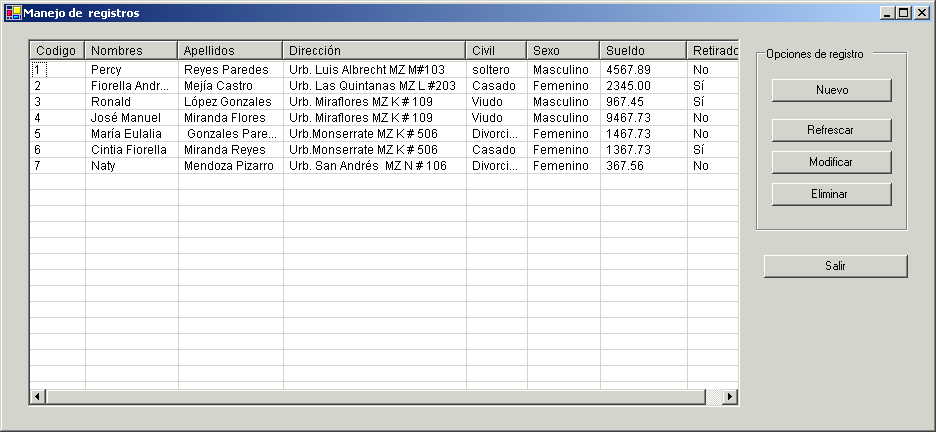 Formulario principal