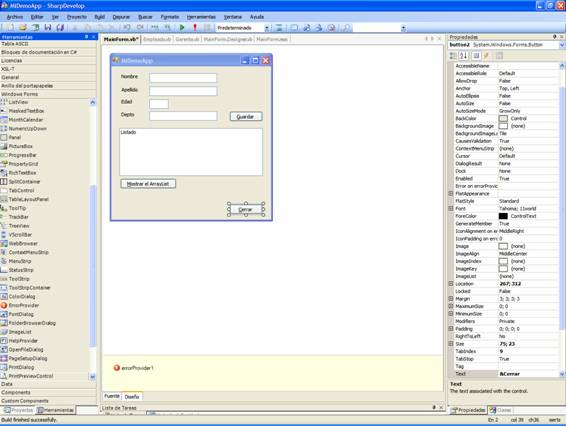 Diseando el Formulario