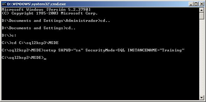 Instalando y Configurando MSDE y SQL Web Data Administrator