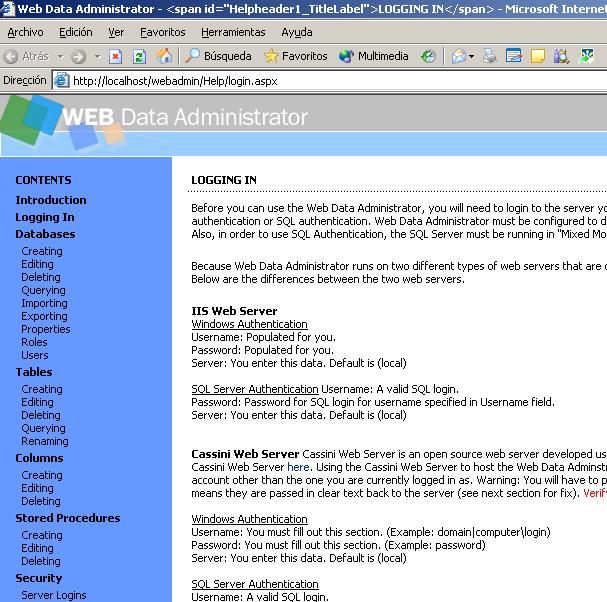 Instalando y Configurando MSDE y SQL Web Data Administrator