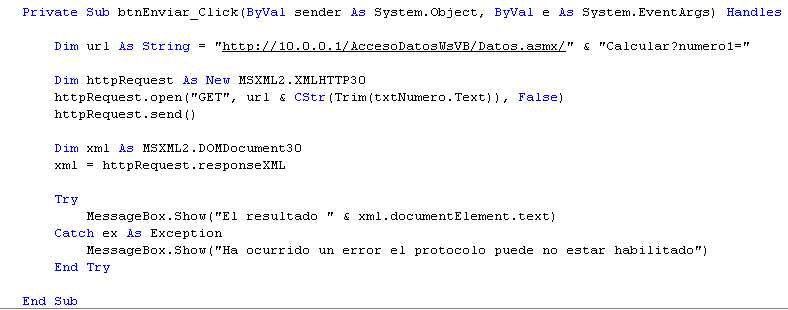 cdigo del boton enviar de la aplicacin Windows Forms