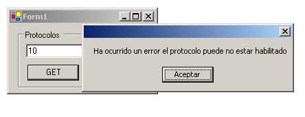 error generado al correr la consulta GET