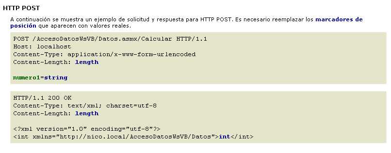 Configuracion propuesta por visual Studio para consultas POST