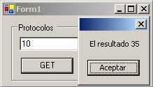 funcionamiento de la aplicacion windows forms consultando el Web Service con GET