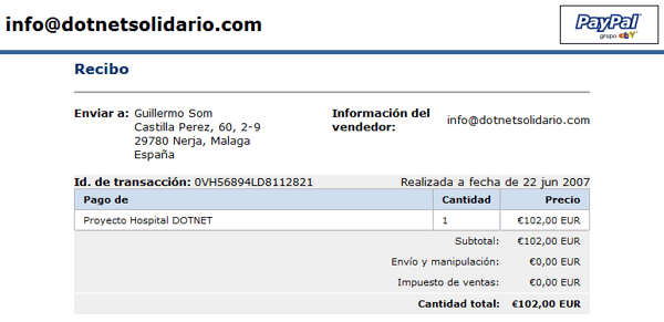 Segunda donación para Hospital DotNET de las camisetas de el Guille mola!