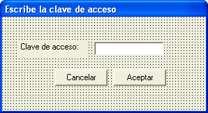 Figura 1. El formulario para la clave de acceso