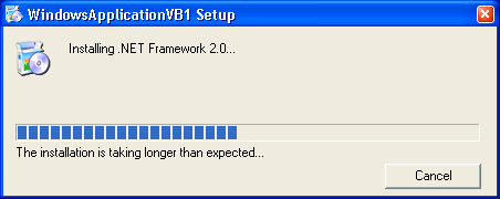 Figura 3b. La instalación de .NET Framework 2.0 en un equipo "bajo" en recursos