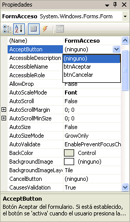 Figura 2. Asignar el botn predeterminado