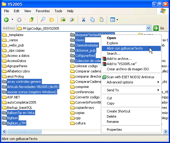 Figura 1. El menú contextual en Windows XP