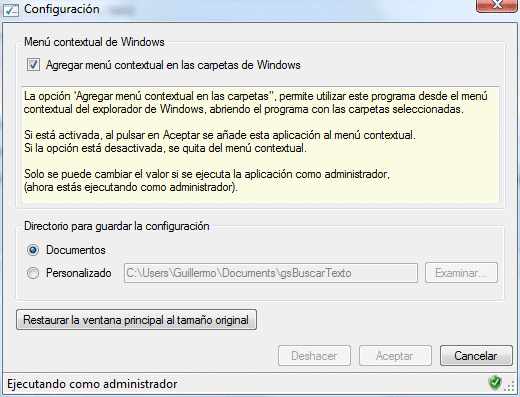 Figura 4. Para activar la opción del menú contextual hay que ejecutarlo como administrador