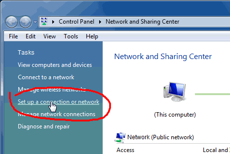 Figura 9. Crear una conexión VPN en Windows Vista