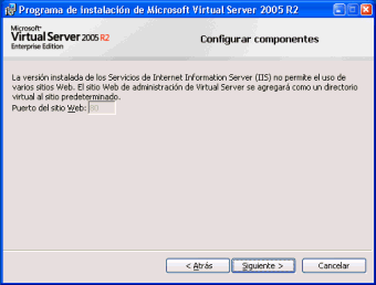 Indicar el puerto Web (XP)