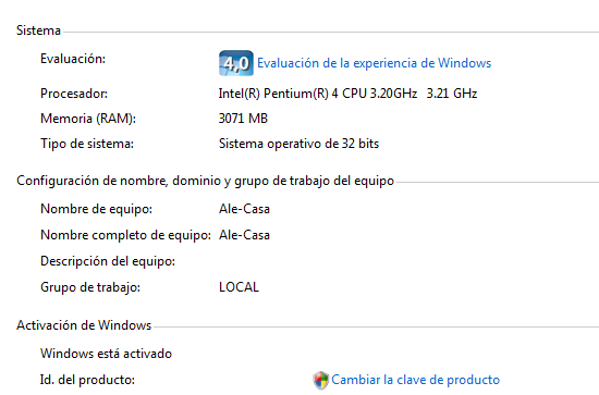 Evaluaci�n de experiencia de Windows