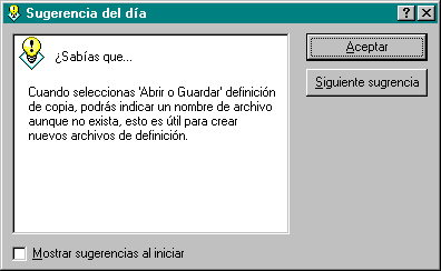 Sugerencia del da